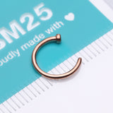 Detail View 4 of Implant Grade Titanium PVD Rose Gold Basic Nose Hoop Ring