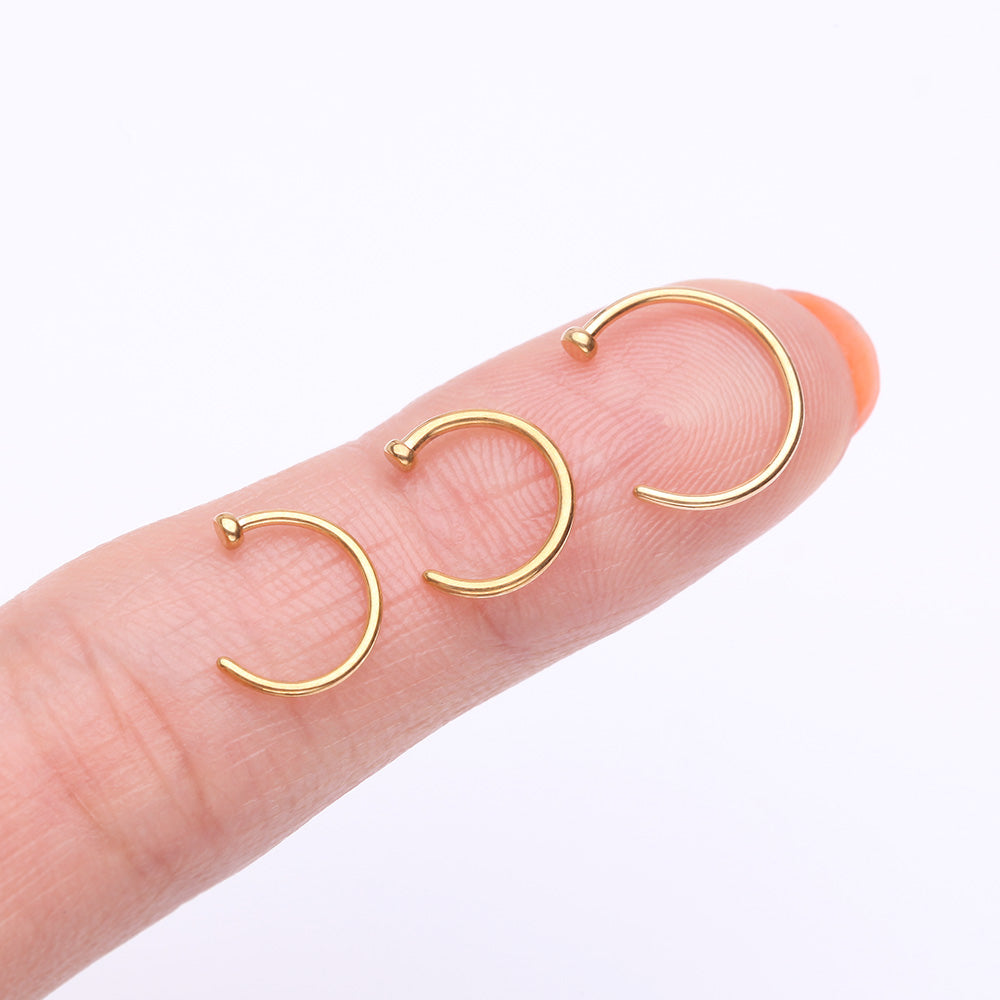 Detail View 2 of Implant Grade Titanium PVD Golden Basic Nose Hoop Ring