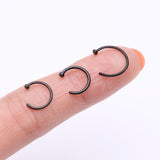 Detail View 2 of Implant Grade Titanium PVD Blackline Basic Nose Hoop Ring-Black