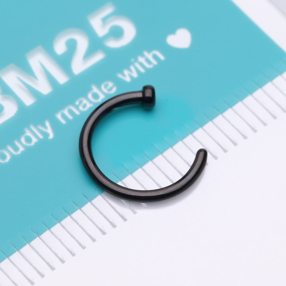Detail View 4 of Implant Grade Titanium PVD Blackline Basic Nose Hoop Ring-Black