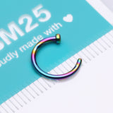 Detail View 4 of Implant Grade Titanium PVD Colorline Basic Nose Hoop Ring-Rainbow