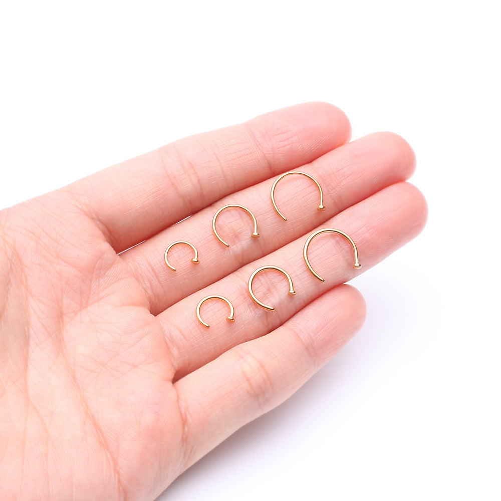 Detail View 3 of Pure24K Implant Grade Titanium Basic Nose Hoop Ring