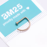 Detail View 4 of Implant Grade Titanium Rose Gold D-Shaped Flat Circle Top Nose Hoop