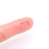 Detail View 2 of Implant Grade Titanium Rose Gold D-Shaped Flat Circle Top Nose Hoop