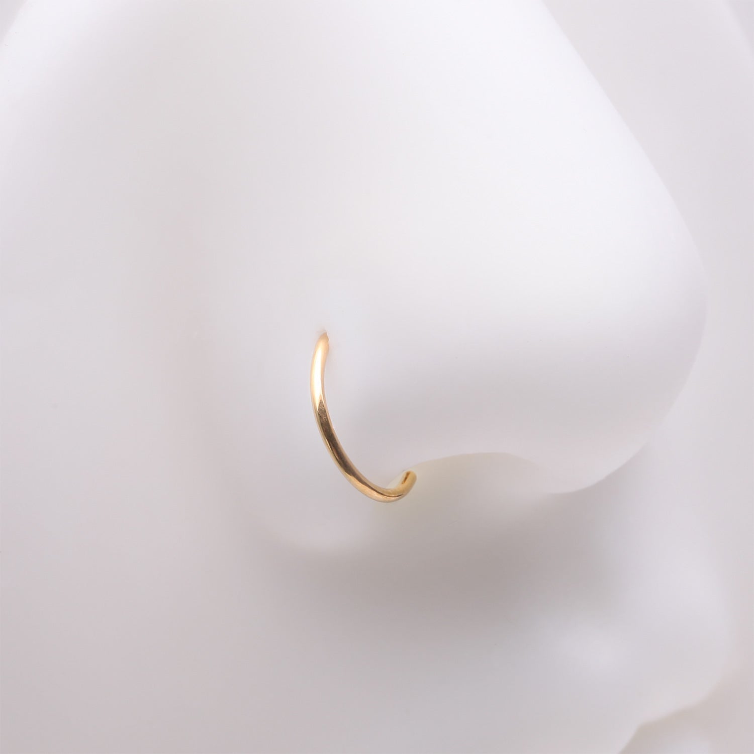 Detail View 1 of Implant Grade Titanium Golden D-Shaped Flat Circle Top Nose Hoop