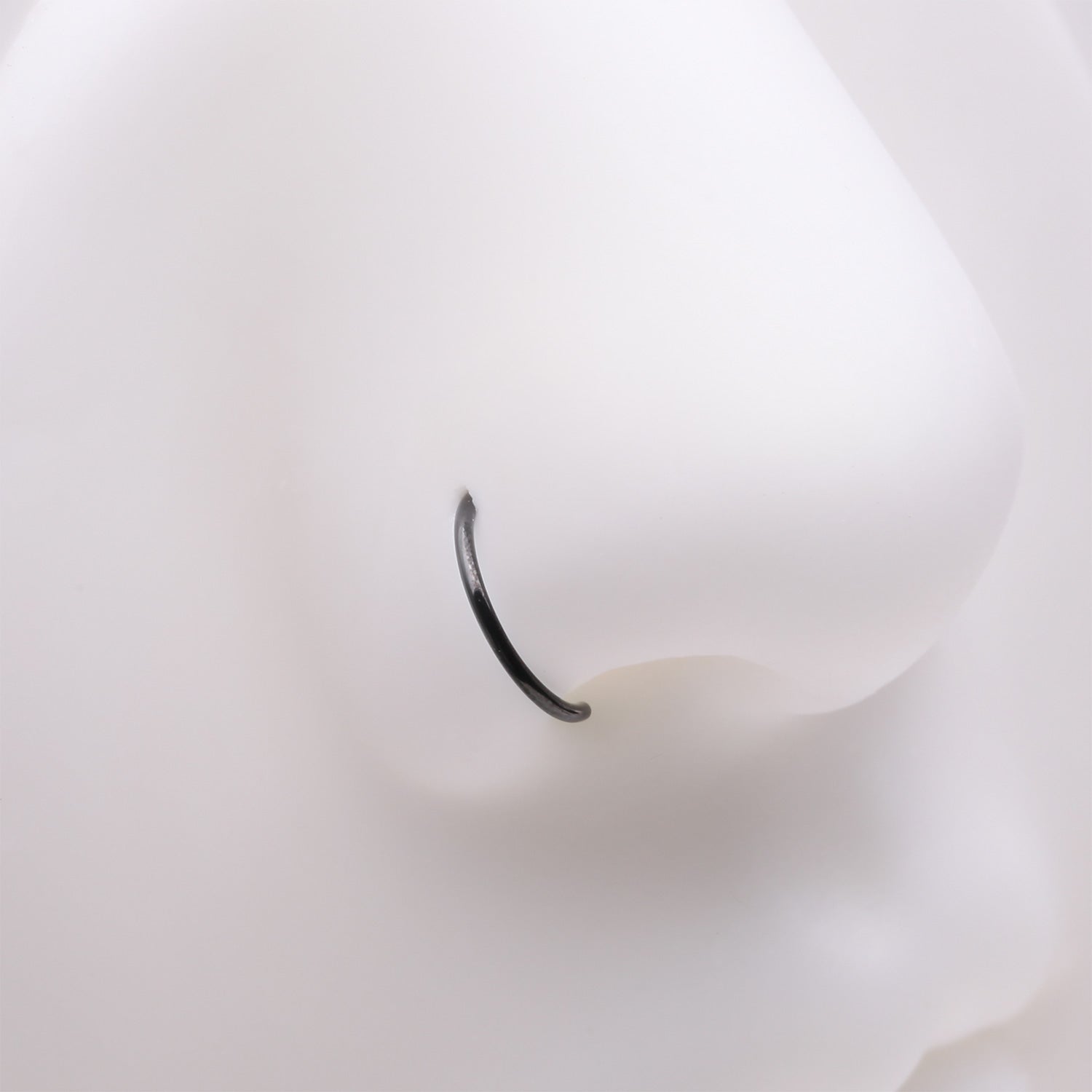 Detail View 1 of Implant Grade Titanium Blackline D-Shaped Flat Circle Top Nose Hoop