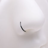 Detail View 1 of Implant Grade Titanium Blackline D-Shaped Flat Circle Top Nose Hoop