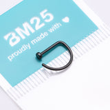 Detail View 4 of Implant Grade Titanium Blackline D-Shaped Flat Circle Top Nose Hoop