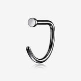 Implant Grade Titanium Blackline D-Shaped Flat Circle Top Nose Hoop