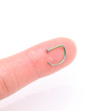 Detail View 2 of Implant Grade Titanium Colorline D-Shaped Flat Circle Top Nose Hoop-Rainbow