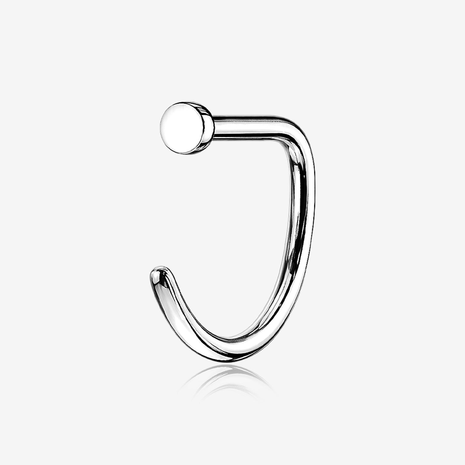 Implant Grade Titanium D-Shaped Flat Circle Top Nose Hoop