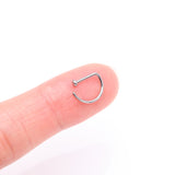 Detail View 2 of Implant Grade Titanium D-Shaped Flat Circle Top Nose Hoop