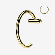 Implant Grade Titanium Golden Bar Stopper Nose Hoop Ring
