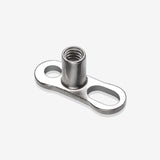 Implant Grade Titanium 2-Hole Dermal Anchor Base