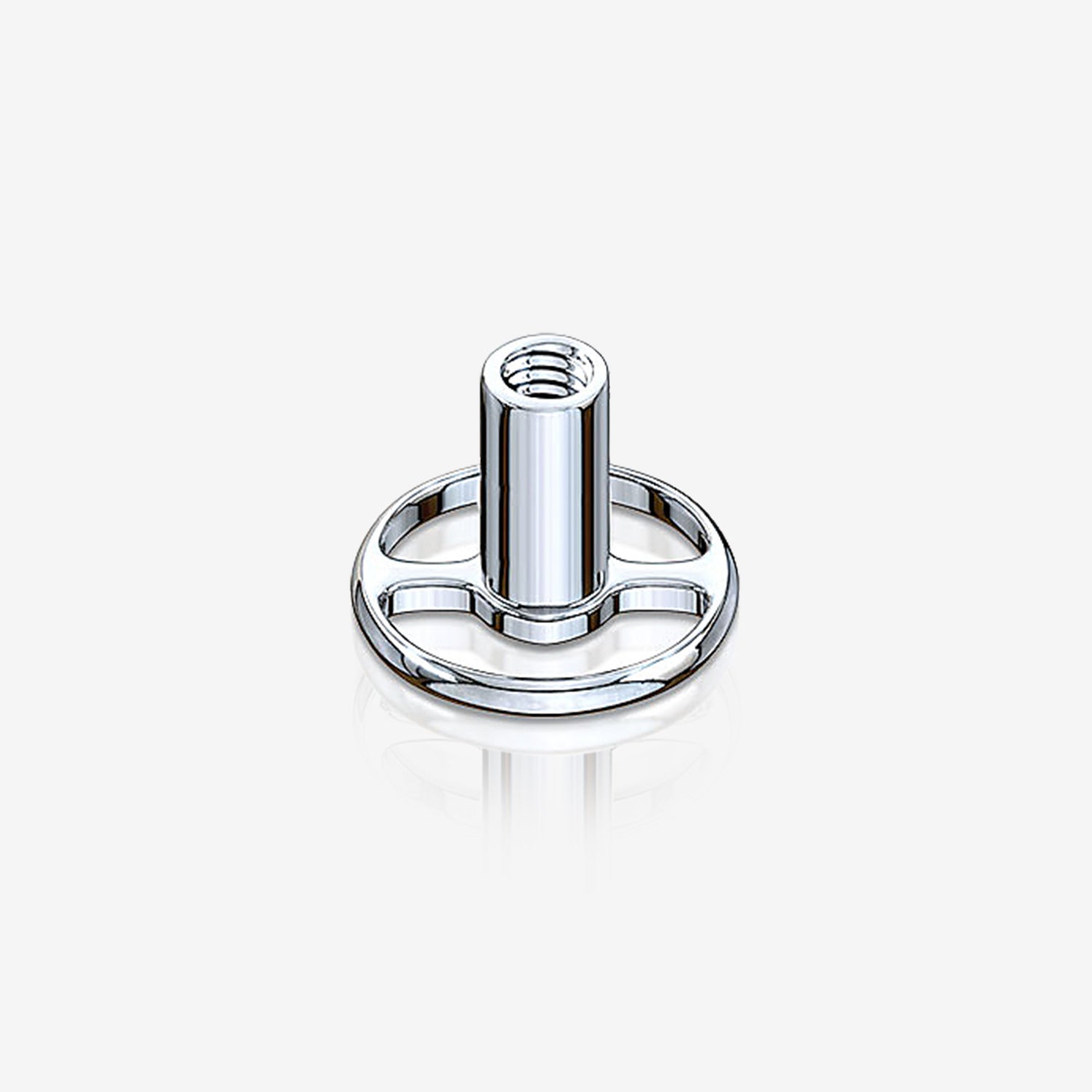 Implant Grade Titanium 2-Hole Dermal Anchor Round Base