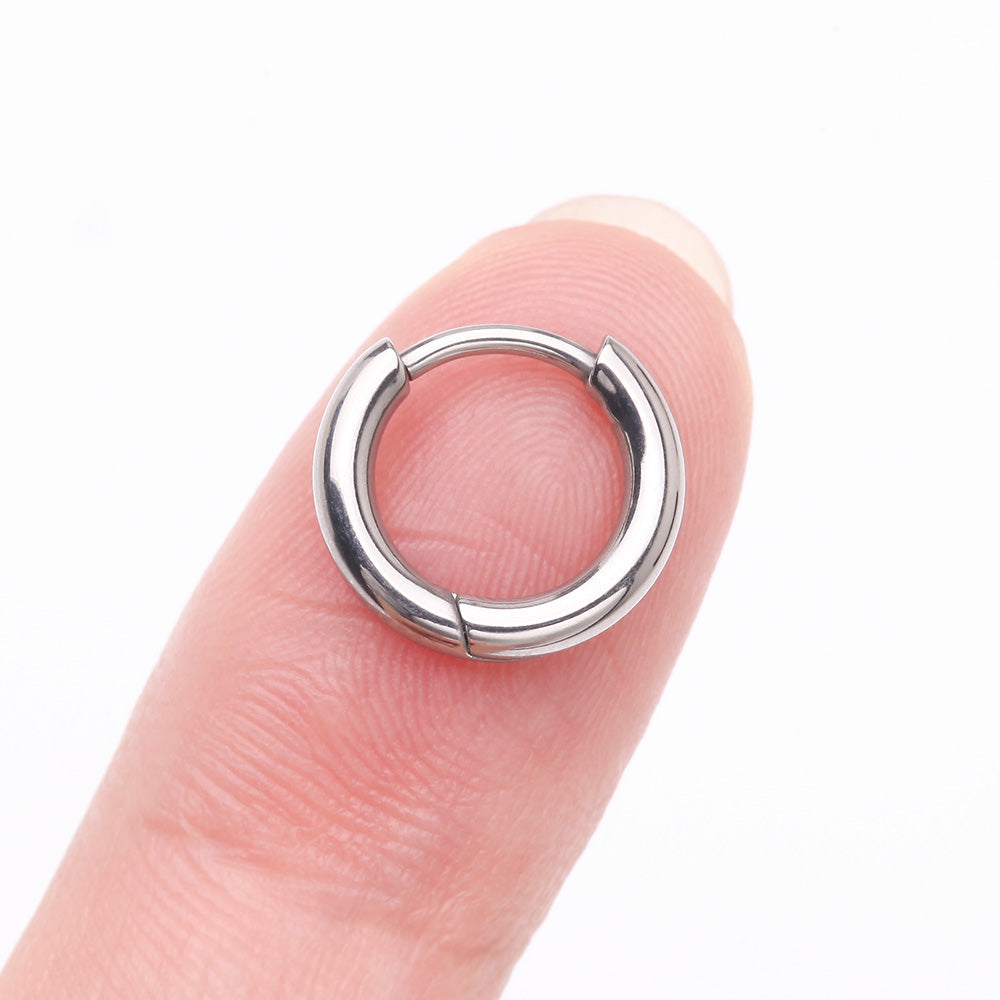 Detail View 2 of A Pair of Implant Grade Titanium Basic Huggie Hoop Earring