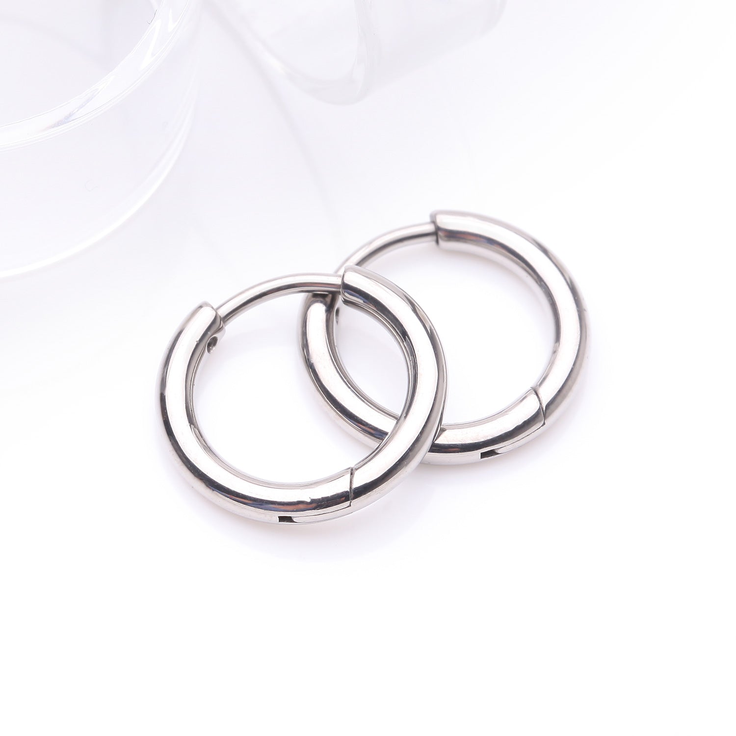 Detail View 1 of A Pair of Implant Grade Titanium Basic Huggie Hoop Earring