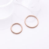 Detail View 1 of Implant Grade Titanium PVD Rose Gold Seamless Bendable Hoop Ring
