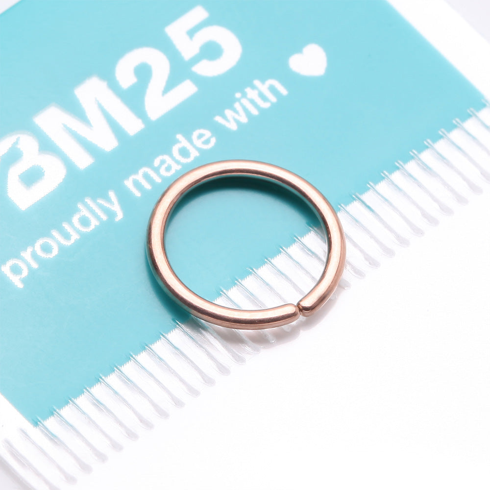 Detail View 4 of Implant Grade Titanium PVD Rose Gold Seamless Bendable Hoop Ring