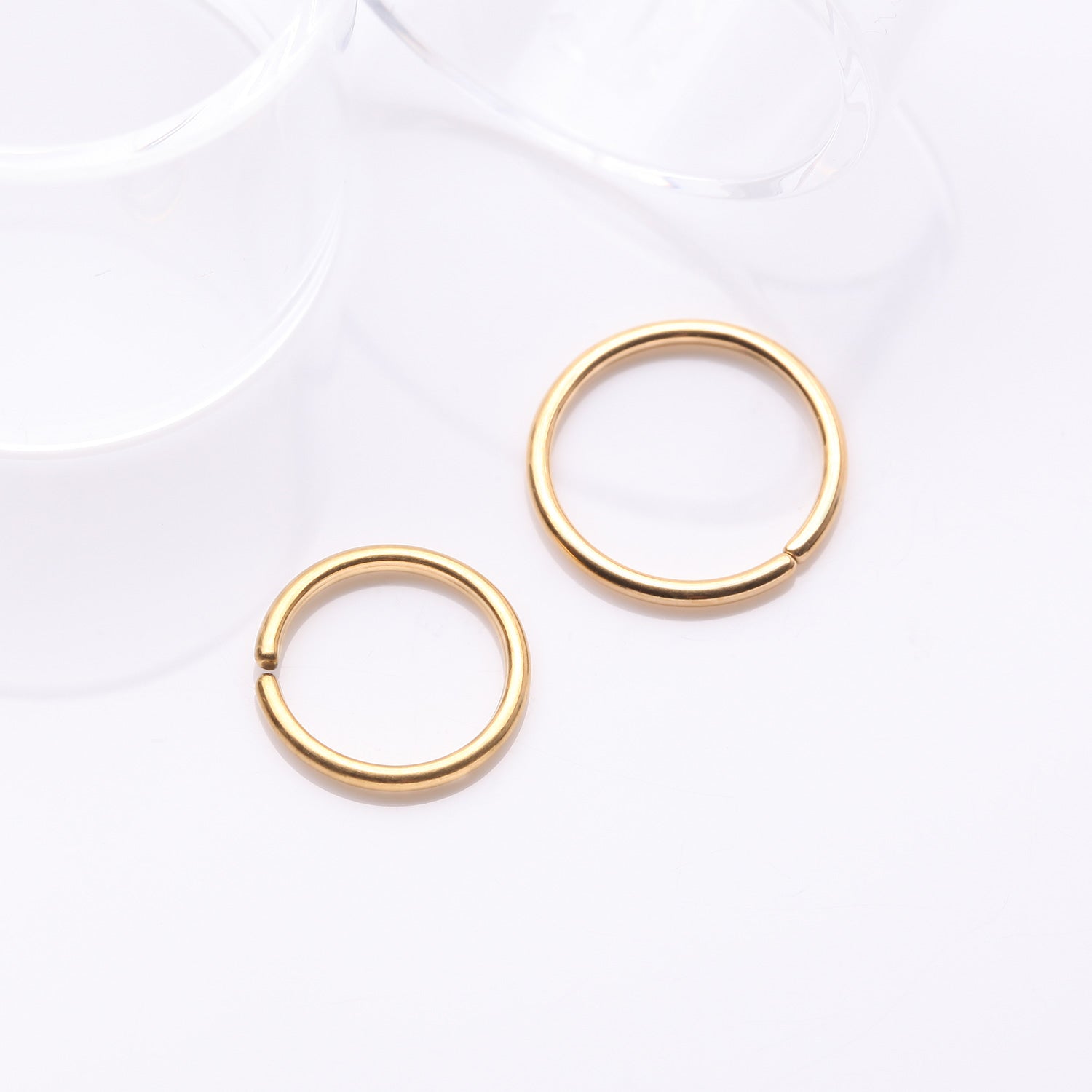 Detail View 1 of Implant Grade Titanium PVD Golden Seamless Bendable Hoop Ring