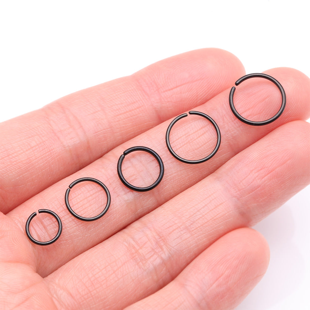 Detail View 2 of Implant Grade Titanium PVD Blackline Seamless Bendable Hoop Ring