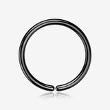 Implant Grade Titanium PVD Blackline Seamless Bendable Hoop Ring