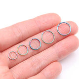 Detail View 2 of Implant Grade Titanium PVD Colorline Seamless Bendable Hoop Ring-Rainbow