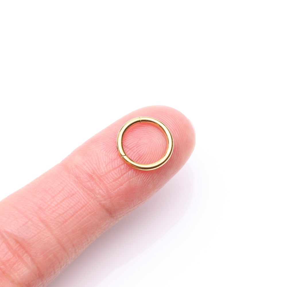 Detail View 2 of Pure24K Implant Grade Titanium Basic Seamless Hinged Clicker Hoop Ring