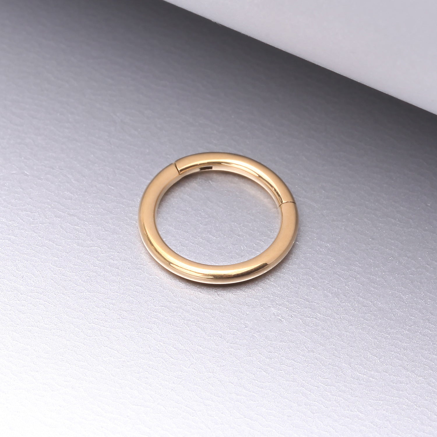 Detail View 1 of Pure24K Implant Grade Titanium Basic Seamless Hinged Clicker Hoop Ring