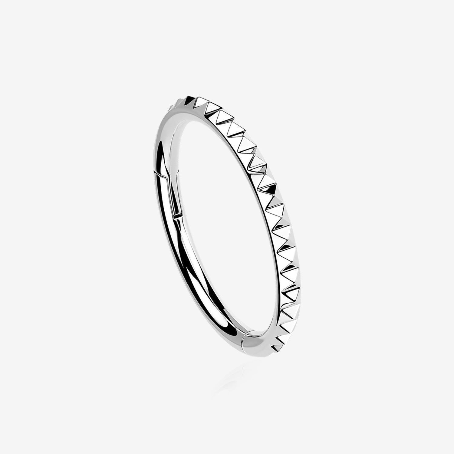 Implant Grade Titanium Pyramid Studded Geometric Seamless Clicker Hoop Ring