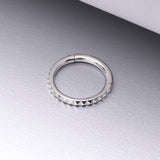 Detail View 1 of Implant Grade Titanium Pyramid Studded Geometric Seamless Clicker Hoop Ring