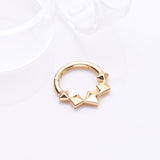 Detail View 1 of Implant Grade Titanium Golden Square Pyramid Prism Cascade Clicker Hoop Ring
