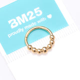 Detail View 4 of Implant Grade Titanium Golden Cascading Bali Beads Clicker Hoop Ring
