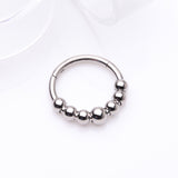Detail View 1 of Implant Grade Titanium Cascading Bali Beads Clicker Hoop Ring