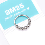 Detail View 4 of Implant Grade Titanium Cascading Bali Beads Clicker Hoop Ring