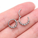 Detail View 3 of Implant Grade Titanium Cascading Bali Beads Clicker Hoop Ring