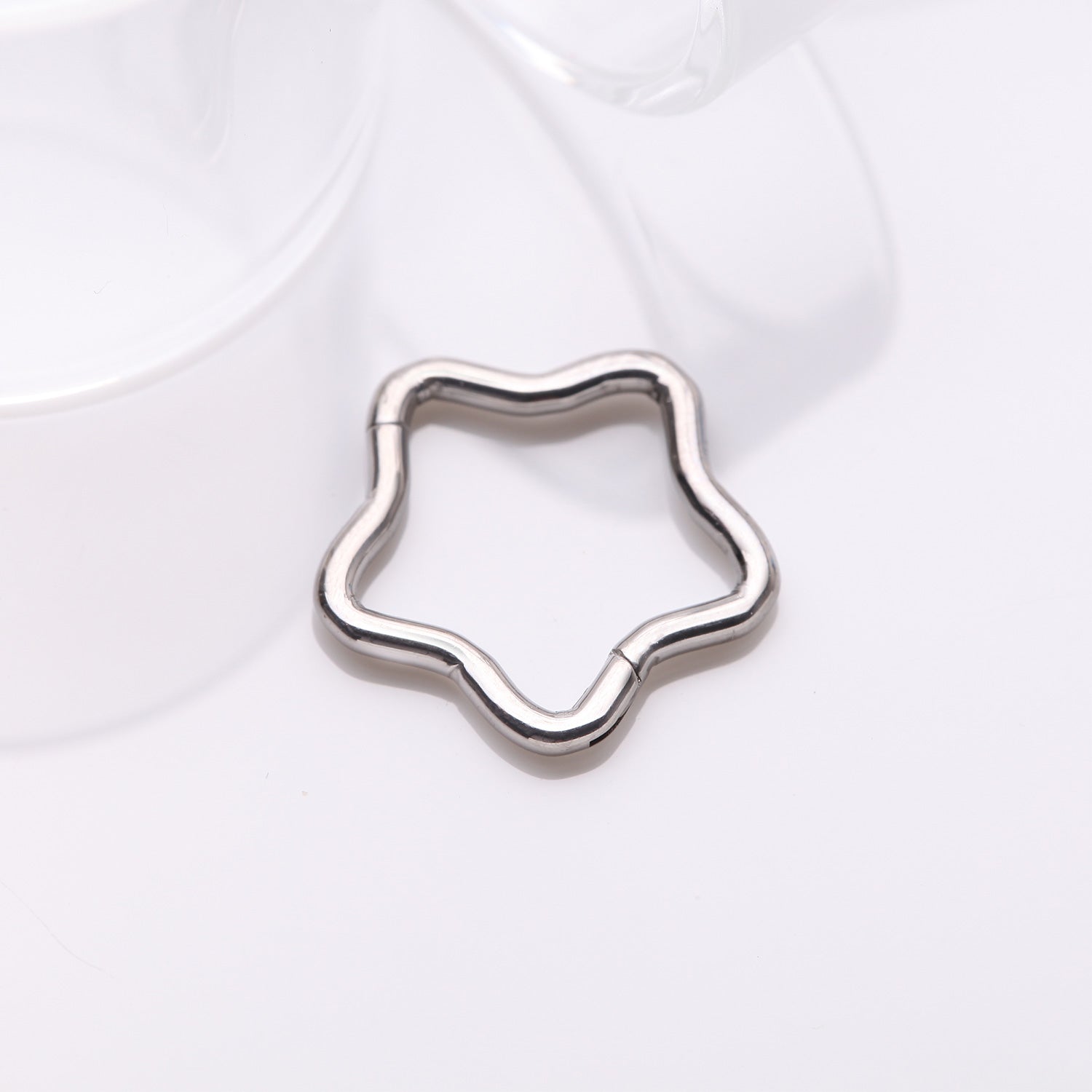 Detail View 1 of Implant Grade Titanium Star Basic Geometric Clicker Hoop Ring