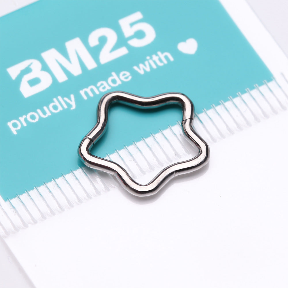 Detail View 3 of Implant Grade Titanium Star Basic Geometric Clicker Hoop Ring