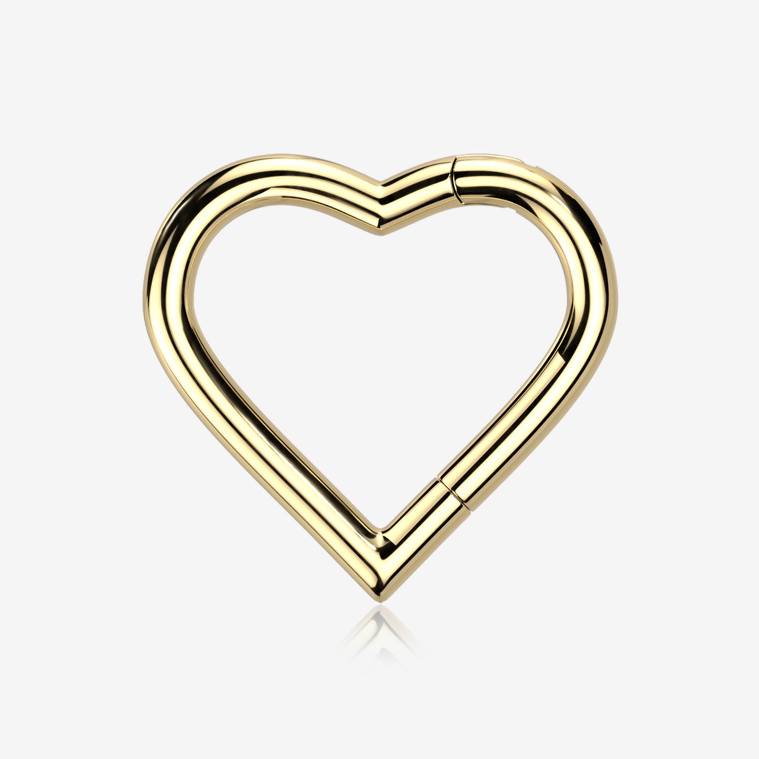Implant Grade Titanium Golden Heart Basic Geometric Clicker Hoop Ring