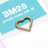 Detail View 3 of Implant Grade Titanium Golden Heart Basic Geometric Clicker Hoop Ring
