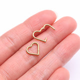 Detail View 2 of Implant Grade Titanium Golden Heart Basic Geometric Clicker Hoop Ring