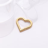 Detail View 1 of Implant Grade Titanium Golden Heart Basic Geometric Clicker Hoop Ring