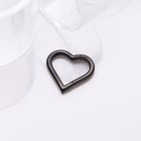 Detail View 1 of Implant Grade Titanium Blackline Heart Basic Geometric Clicker Hoop Ring