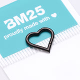 Detail View 3 of Implant Grade Titanium Blackline Heart Basic Geometric Clicker Hoop Ring