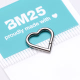Detail View 3 of Implant Grade Titanium Heart Basic Geometric Clicker Hoop Ring
