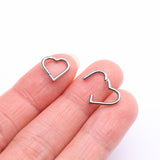 Detail View 2 of Implant Grade Titanium Heart Basic Geometric Clicker Hoop Ring