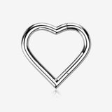 Implant Grade Titanium Heart Basic Geometric Clicker Hoop Ring