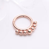 Detail View 1 of Implant Grade Titanium Rose Gold Bali Beads Clicker Hoop Ring