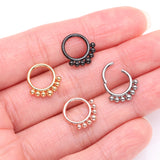 Detail View 3 of Implant Grade Titanium Rose Gold Bali Beads Clicker Hoop Ring