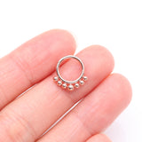 Detail View 2 of Implant Grade Titanium Rose Gold Bali Beads Clicker Hoop Ring